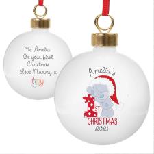 Personalised Tiny Tatty Teddy My 1st Christmas Bauble Image Preview